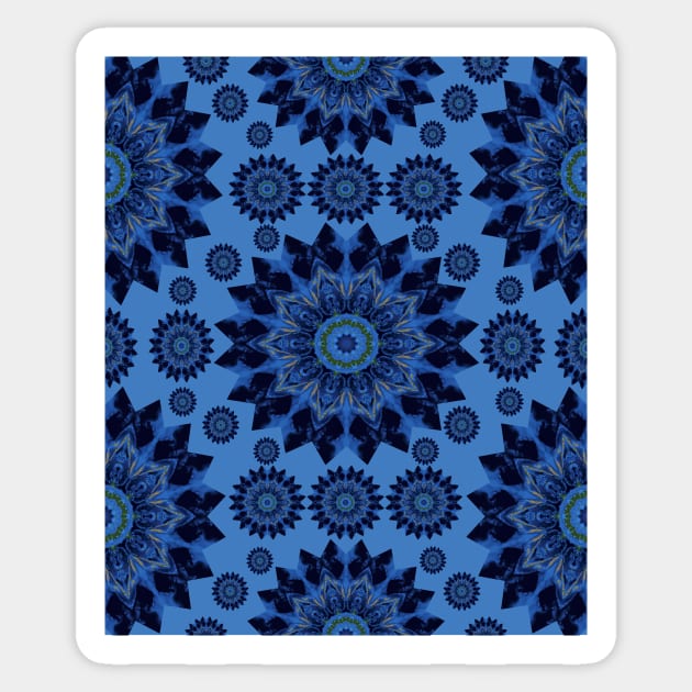 Moody Blue Mandala - What a Star Sticker by innerspectrum